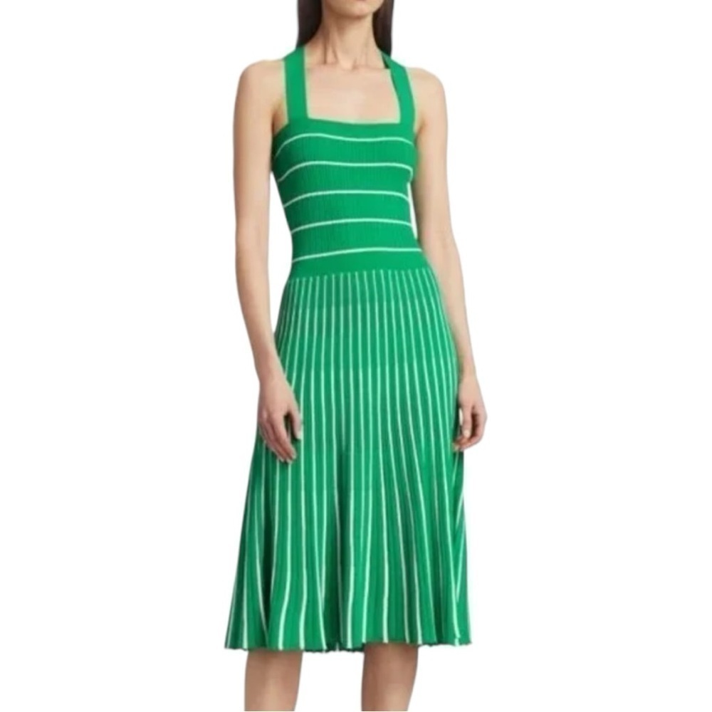 NWT Alexa Barbara Bess Striped Midi Dress Green White XL